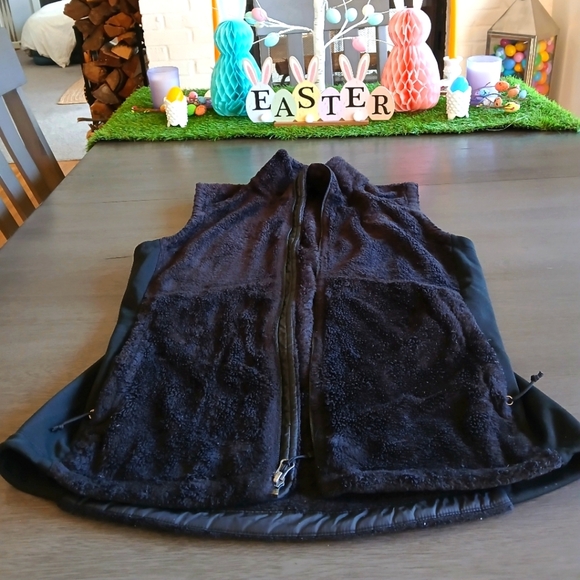 North Face Black Fleece Zip-Up Vest Size L - Picture 1 of 6